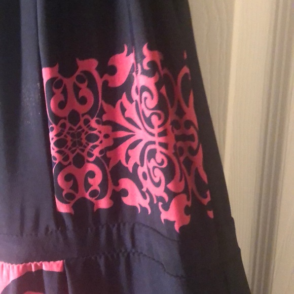 Sleeveless navy blue and pink dress - Picture 5 of 5